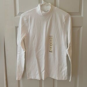 St John’s Bay White Mockneck Long Sleeve PM NWT